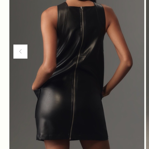 Maeve Sleeveless Faux-Leather Shift Mini Dress - Picture 2 of 6